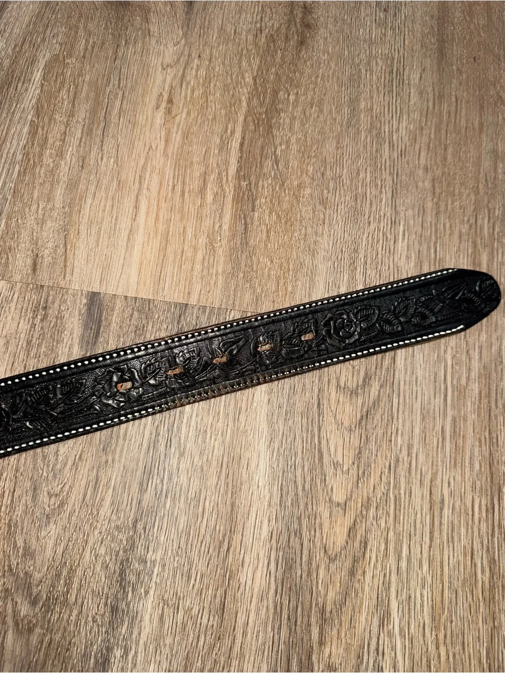 Vintage Tooled Leather Eagle USA Patriotic Western Belt Painted Americana